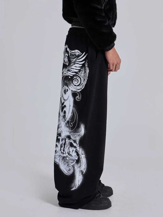 штани унісекс Jaded London Black Gothic Printed Jogger Оригінал  Rare