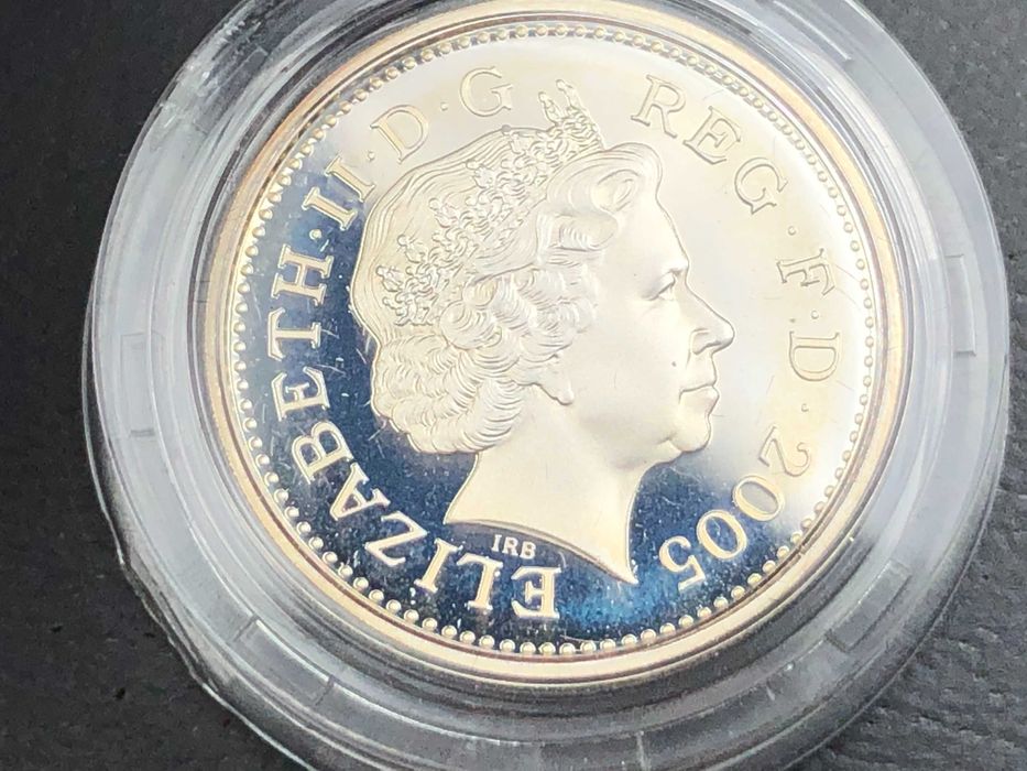 Lote de Estojos Prata Proof 1 Pound Inglaterra  - 2003/04/05 e 06