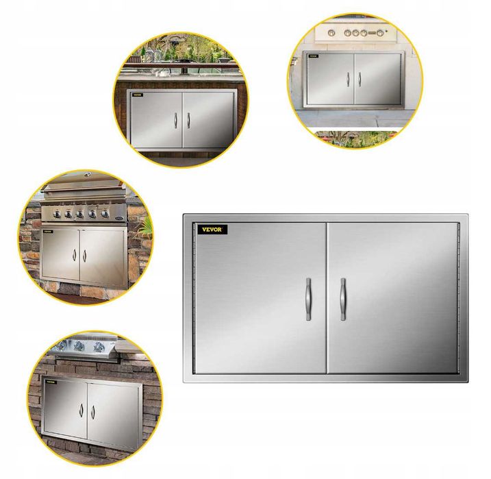 Vevor drzwi stali nierdzewnej 99x66 cm kuchnia grill zewnętrzny