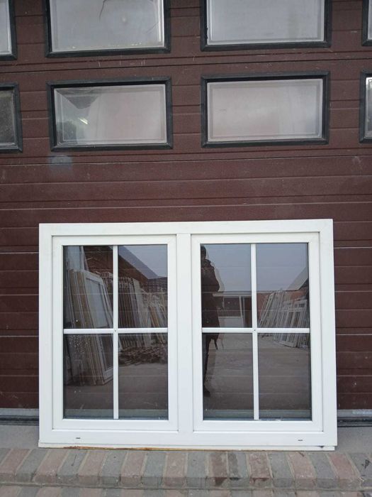 Okno dwuskrzydłowe ze szprosem 162x121 okna białe DOWÓZ CAŁY KRAJ