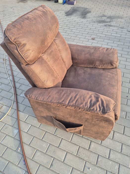 Fotel leniuch rozkladany zamsz