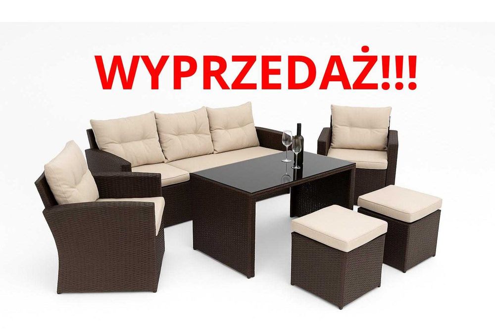 PROMOCJA!! Zestaw Mebli Ogrodowych Technorattanowy Brąz Komplet