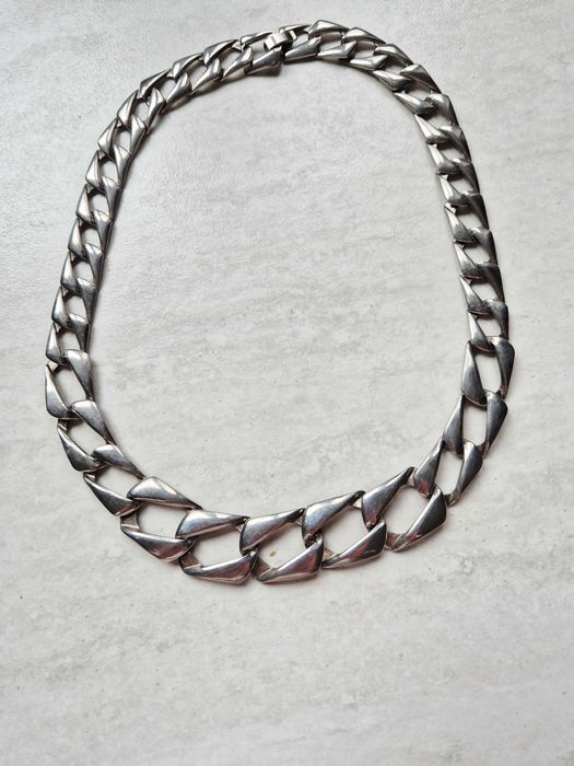Metalowy naszyjnik łańcuch, szeroki