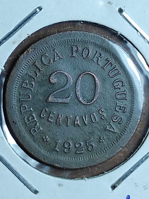 3 moedas 20 centavos de 1920, 1924 e 19255