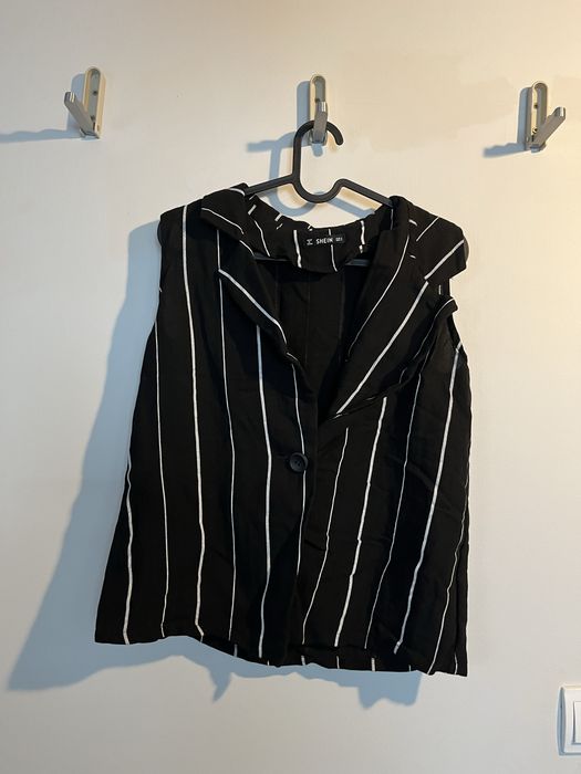 Koszula czarna w biale  paski