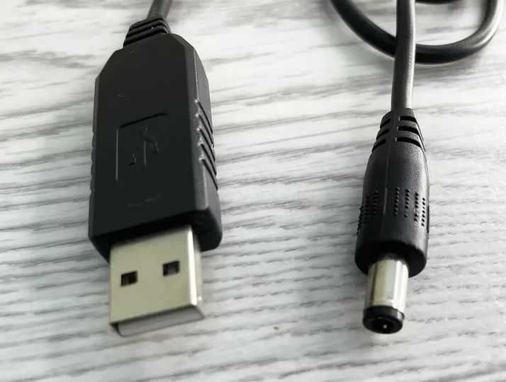 Кабель перетворювач USB-DC 5V до 9/12V Для роутера Інтернет без світла