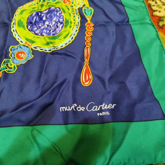 Must De Cartier Vintage Silk Scarf Jewelry Motif