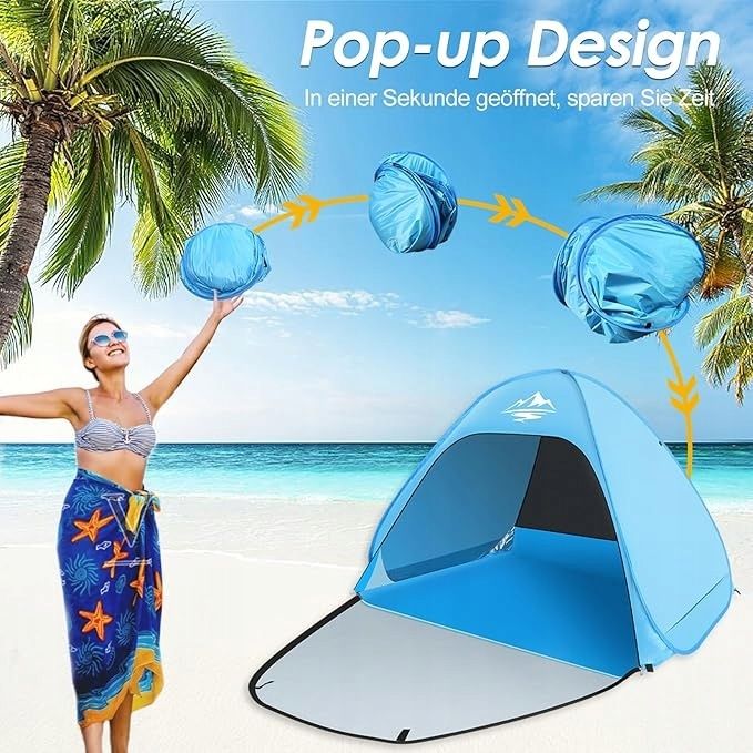 Przenośny samorozkładający się namiot plażowy