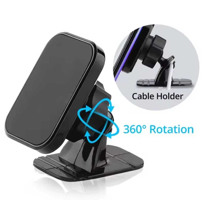 Автомобільний магнітний тримач для телефону з поворотом 360° на панель