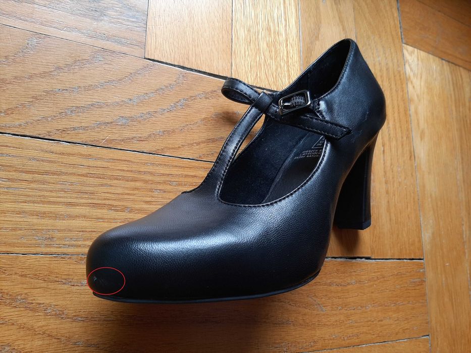 T-bary / skórzane buty na obcasach r 37