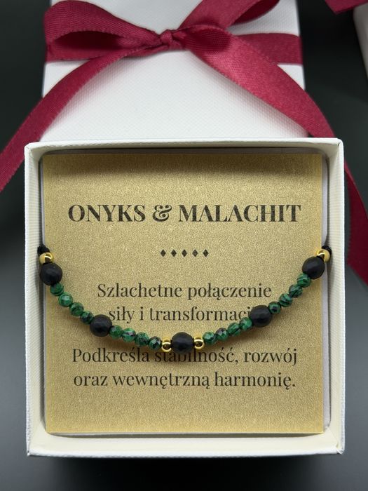 Bransoletka Malachit & Onyks