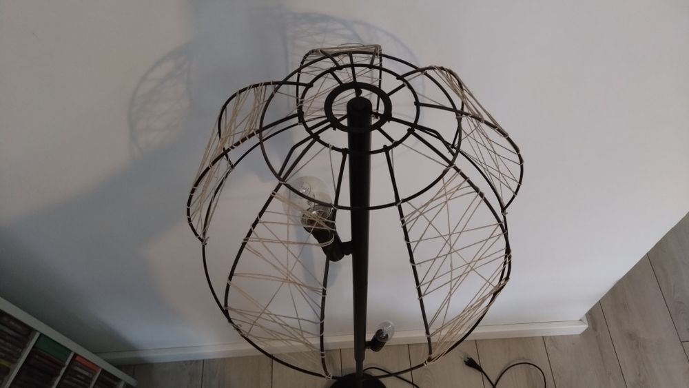 Lampa stojąca czarna Ikea klosz vintage E27 E14 135 cm