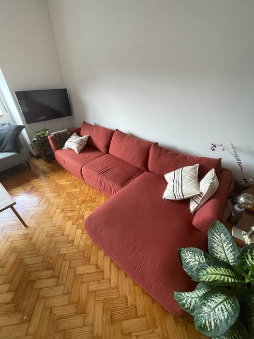 Sofá vermelho 4 lugares no Porto centro