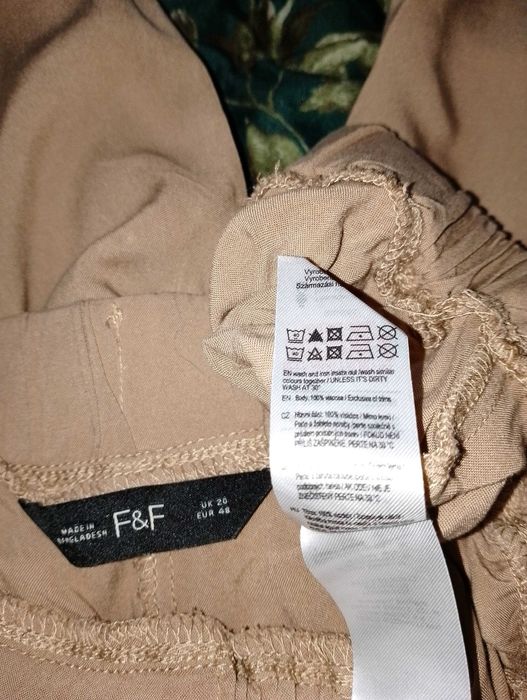 Spodnie damskie cienkie plus size r. 48 F&F