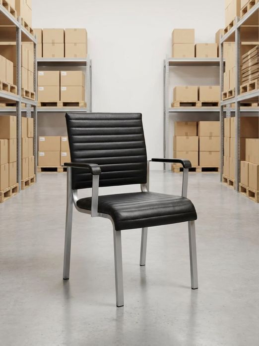 3 Assentos Reunião Escritório Couro Alumínio Felgueiras