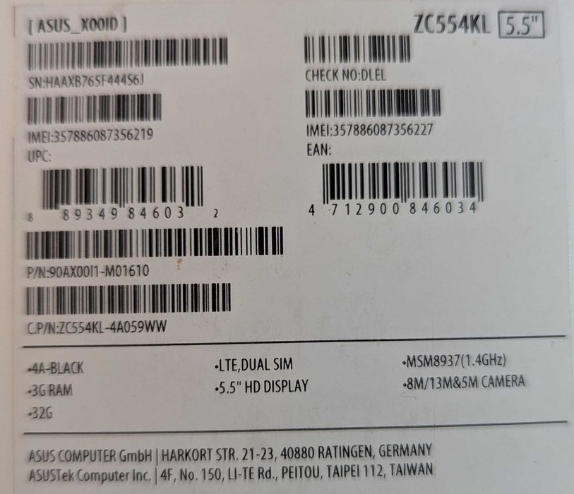 Телефон ASUS ZenPone 4 max (на запчасти, под ремонт)