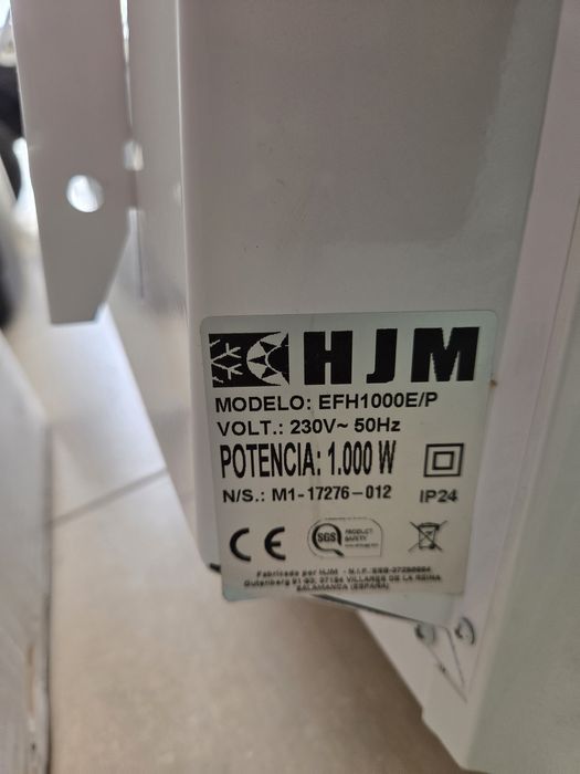 Emissor térmico HJM EFH branco 1000W EFH1000E/P