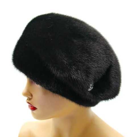 Норковий берет (скандинавська норка натуральна нефарбована)