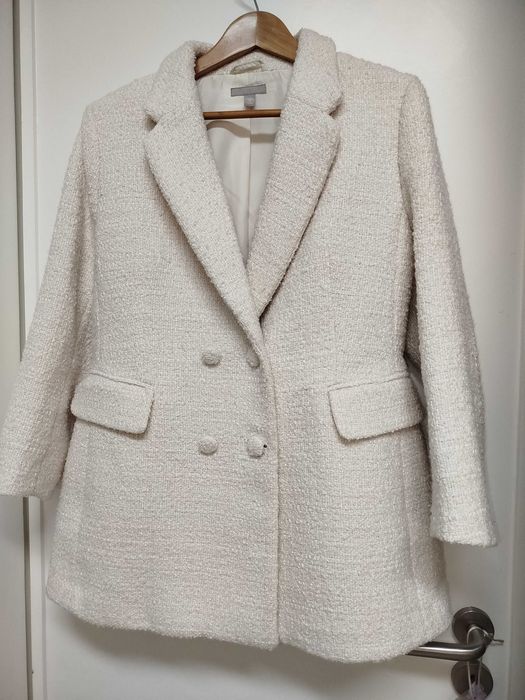 Blazer assertoado, branco pérola, H&M - EUR40