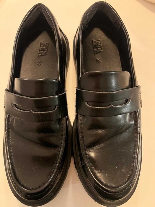 Mocassins pretos zara unisexo tamanho 39