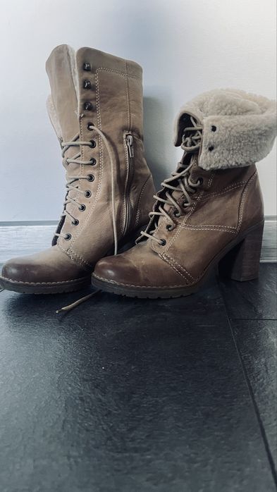 Buty skórzane brązowe. R.38