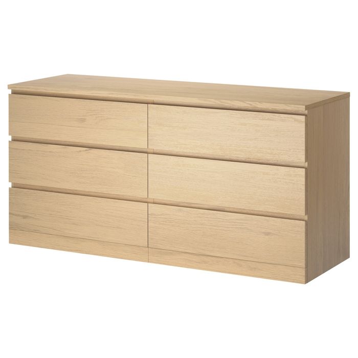 Komoda Ikea - MALM 6 szuflad, jasny brąz