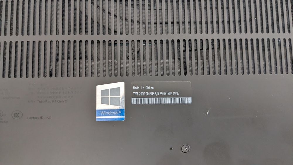 ThinkPad P1 Gen2 32/256 Quadro T2000. Під ремонт..