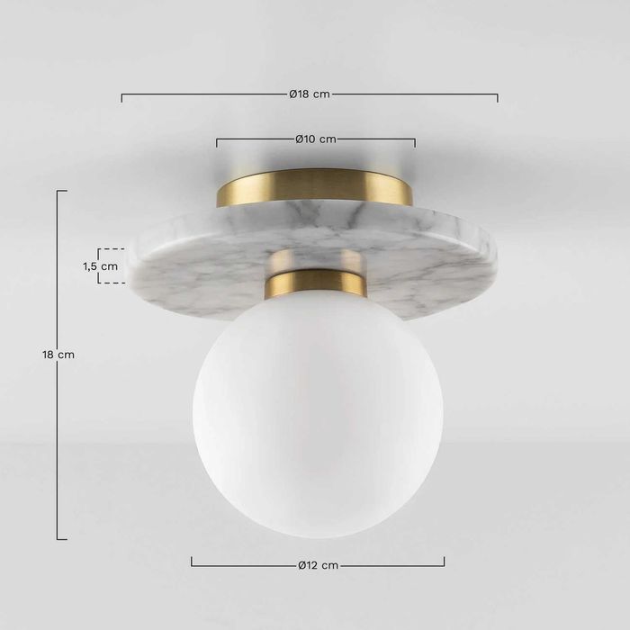 Candeeiro de teto em mármore e vidro Eustace SKLUM novo