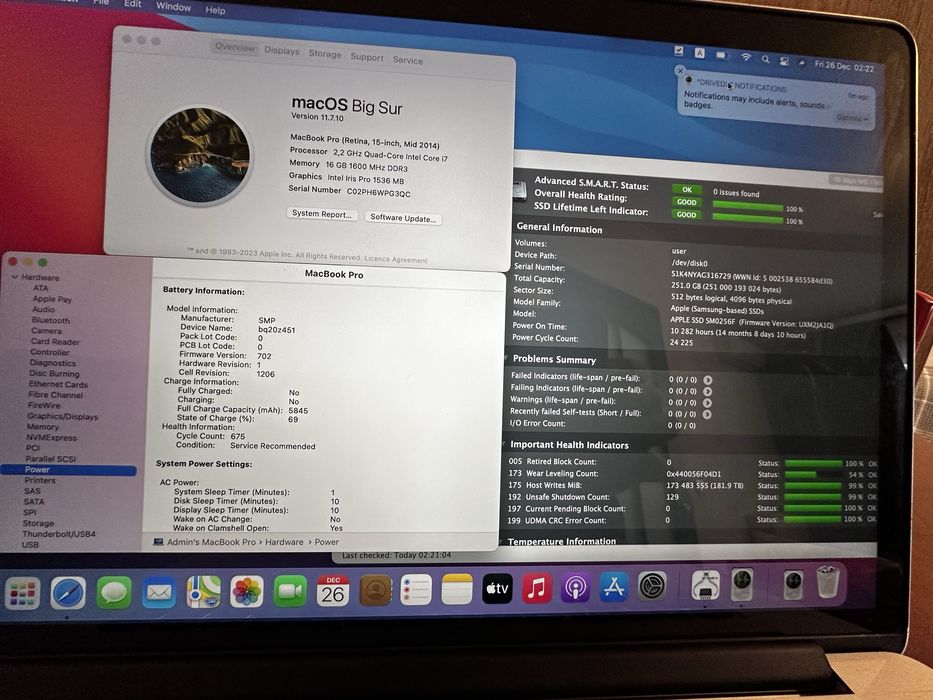 MacBook Pro 2014 15 (a1398, RETINA), 16/256gb — гарний стан