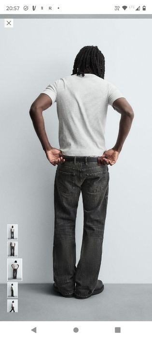 Męskie czarne spodnie jeansowe flare Zara r.44