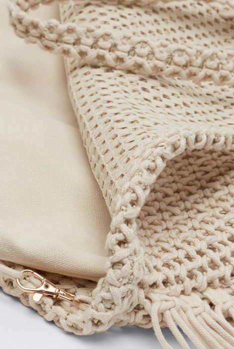 Nowa pleciona viralowa z frędzlami torba duża na ramię Calzedonia Boho