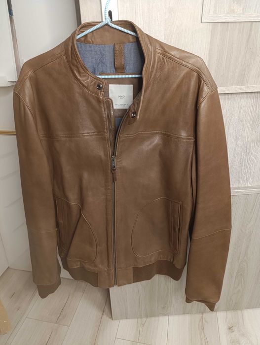 Kurtka skórzana męska mango rozmiar L jak nowa skóra owcza