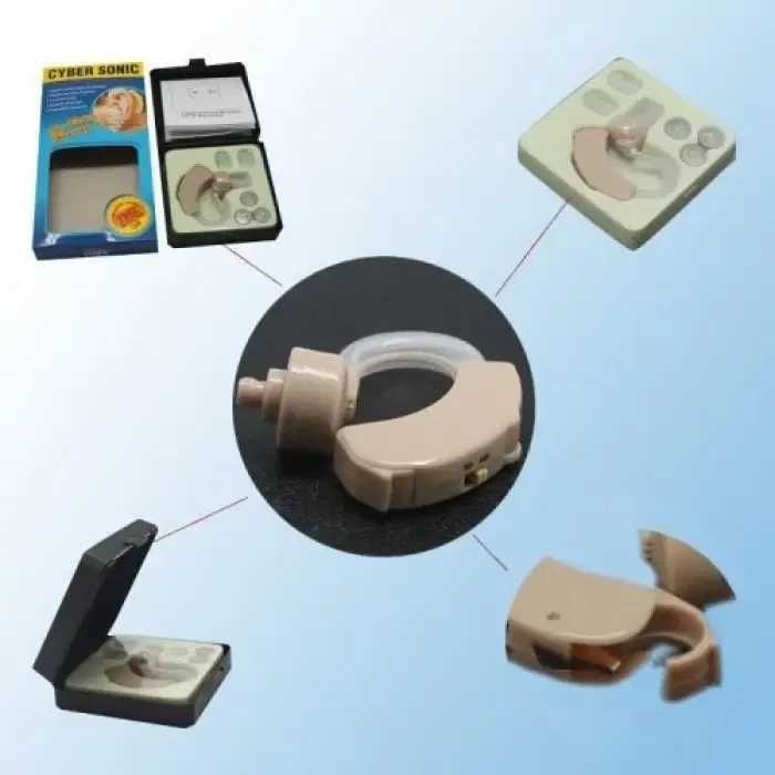 Слуховой аппарат Cyber Sonic + 3 батарейки Слуховой аппарат + насадки