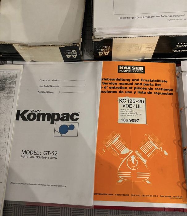 Dokumentacje techniczne maszyn poligraficznych - m.in Heidelberg Polar