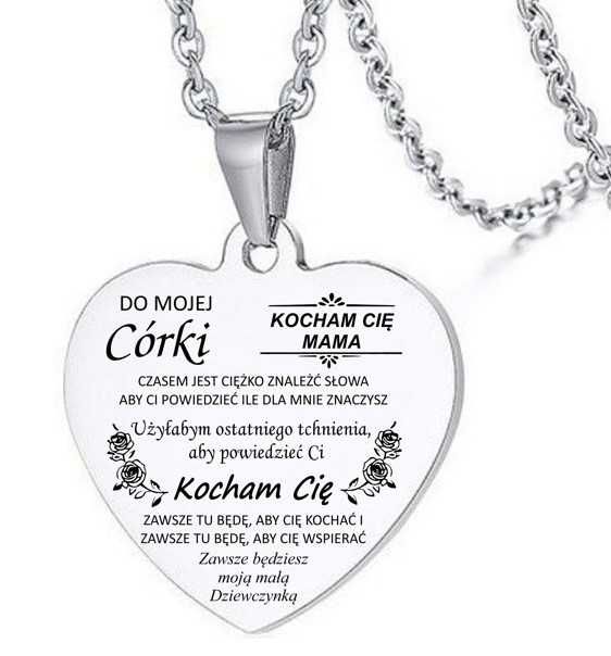 Wisiorek SERCE Z Grawerem dla Córki ZS1164