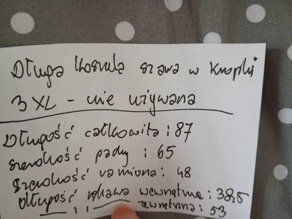 Nowa długa koszula damska szara w kropki 3XL/4XL