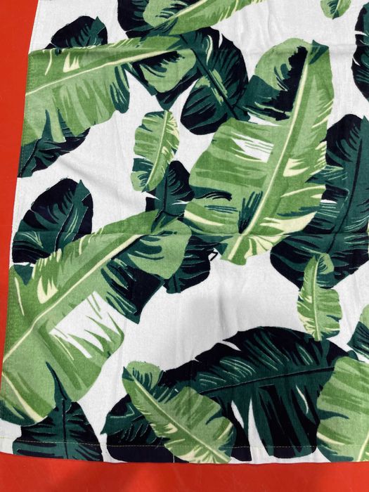 Toalha de praia/piscina com estampado de folhas , 100% algodão