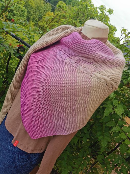 Chusta Strzałka dwustronna z wełny merino