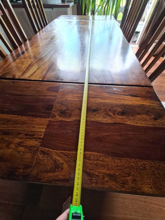 Stół drewniany kolonialny indyjski rozkladany 150x90 - 230x90 + 4 krze