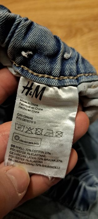 Spodnie, jeansy, joggery, HM, 134, niebieskie