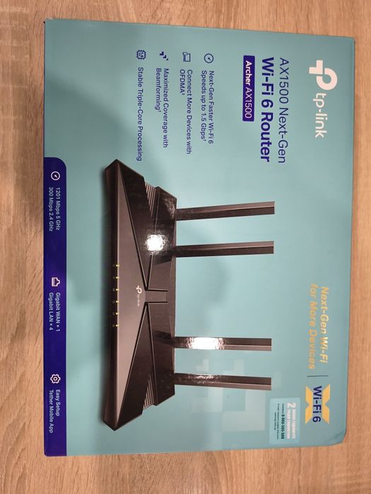 Маршрутизатор TP-LINK Archer AX1500 WiFi 6 / 1 Гбіт/с/ 4LAN / OFDMA