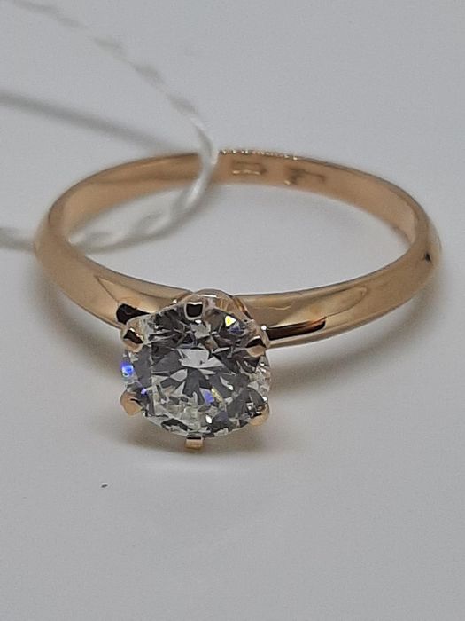 GIA 1.01 ct. H VS2. Золотое кольцо с бриллиантом.