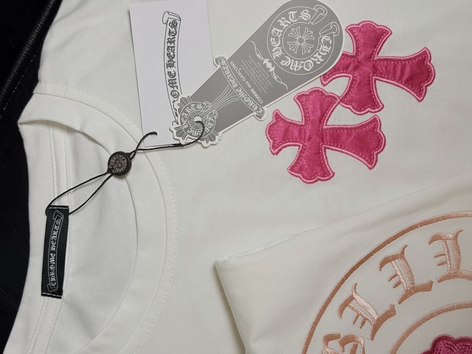 Футболка з вишивкою CHROME HEARTS біла УНІСЕКС всі розміри