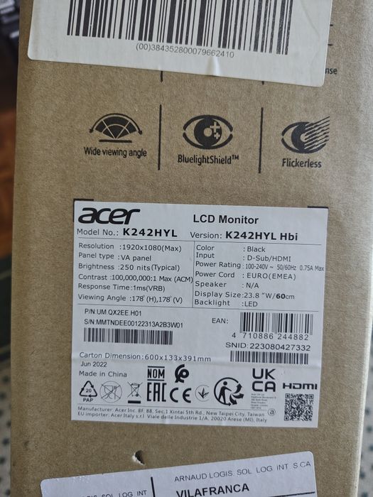 Monitor Acer 24 full hd