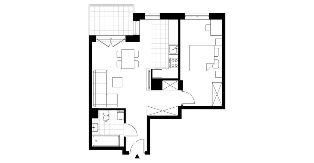 2-pokojowe mieszkanie 46m2 + loggia Bezpośrednio