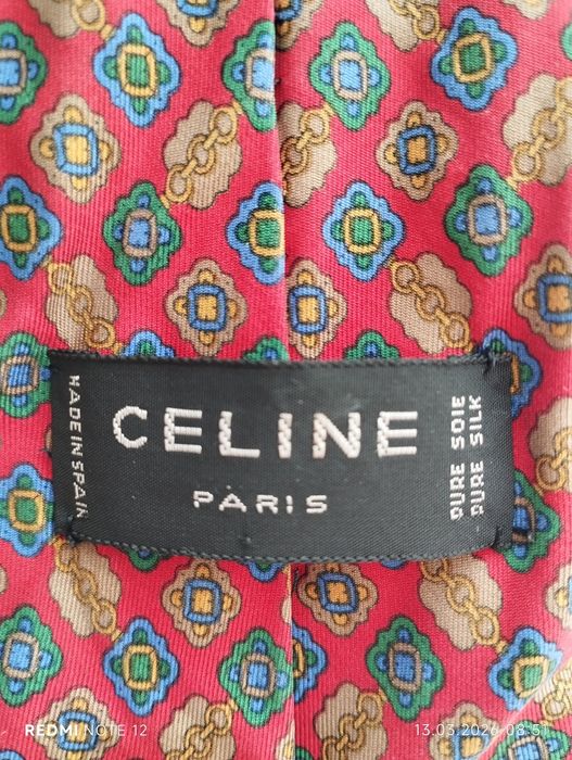 Krawat Celine Paris jedwabny jedwab męski premium