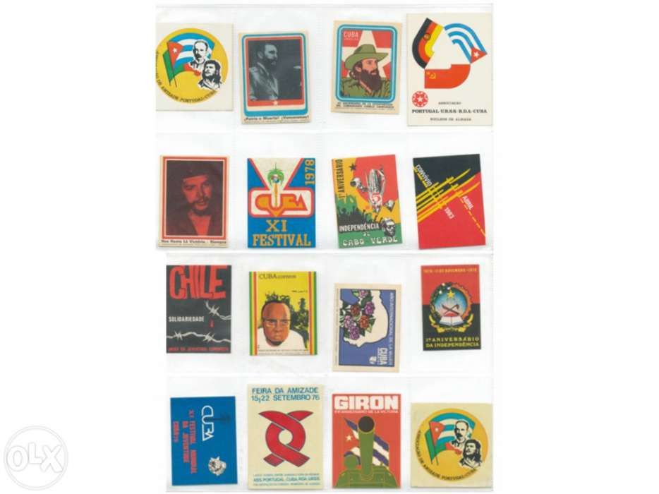 Autocolantes de partidos políticos anos 70 e 80