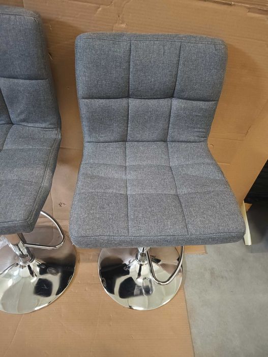 Songmics Stołek Barowy hoker Szary 2 Sztuki 44,5x38x115cm