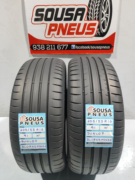 2 pneus semi novos 205-55R16 Dunlop - Oferta dos portes
