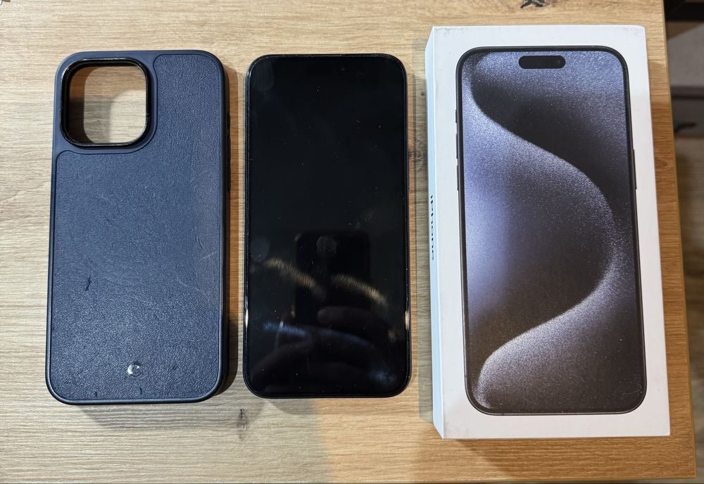 Apple iPhone 15 Pro Max 256 GB Blue Titanium + case Cyrill